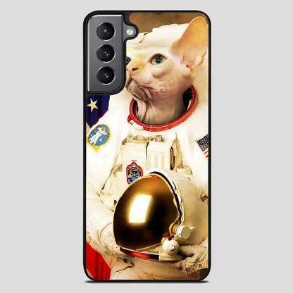 Astronaut Cat Retro Samsung Galaxy S21 FE Case