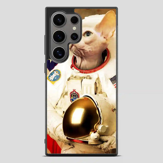 Astronaut Cat Retro Samsung Galaxy S24 Ultra Case