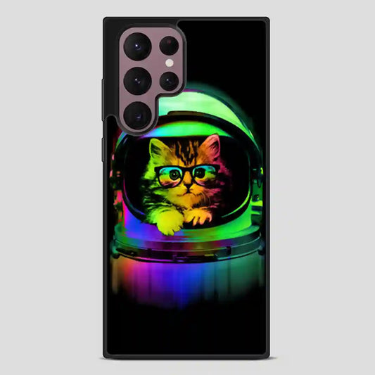 Astronaut Cat Vintage Samsung Galaxy S22 Ultra Case