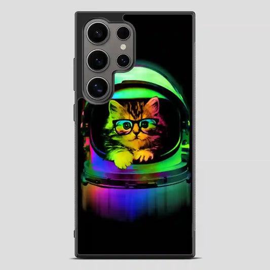 Astronaut Cat Vintage Samsung Galaxy S24 Ultra Case