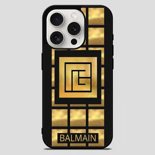 Balmain Paris Golden iPhone 15 Pro Max Case