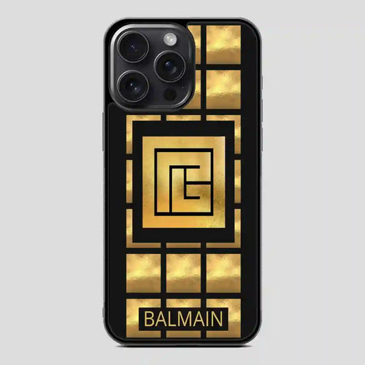 Balmain Paris Golden iPhone 15 Pro Case