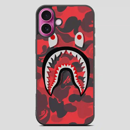 Bape Shark Red iPhone 16 Plus Case