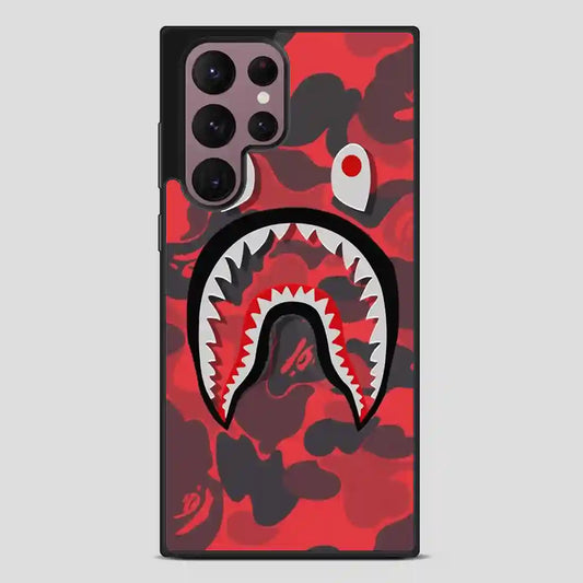 Bape Shark Red Samsung Galaxy S22 Ultra Case