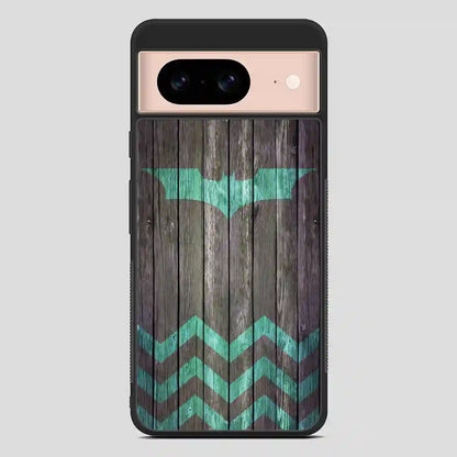 Bat And Chevron On Dark Wood Google Pixel 8 Case