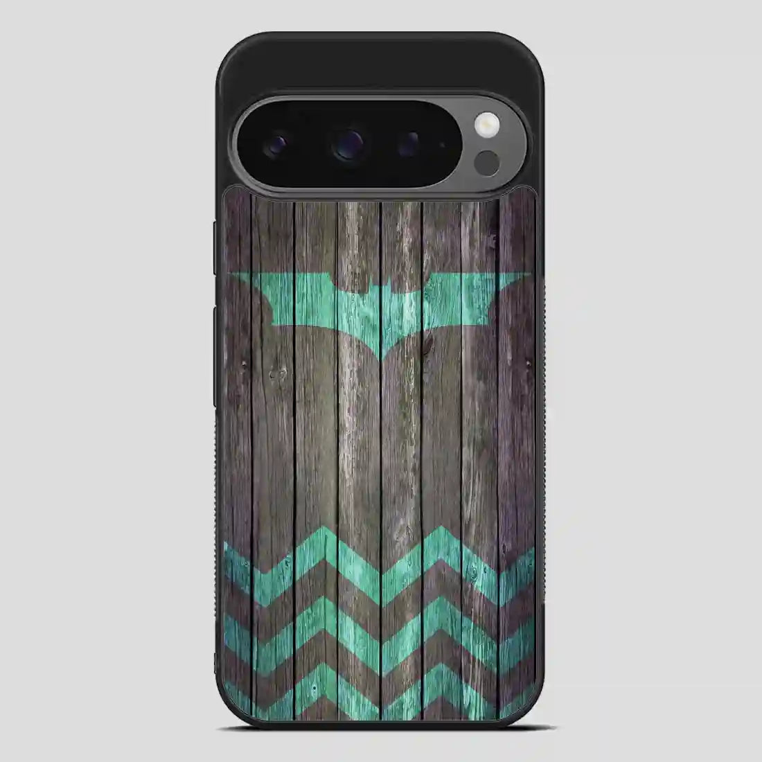 Bat And Chevron On Dark Wood Google Pixel 9 Pro Case