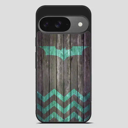 Bat And Chevron On Dark Wood Google Pixel 9 Case