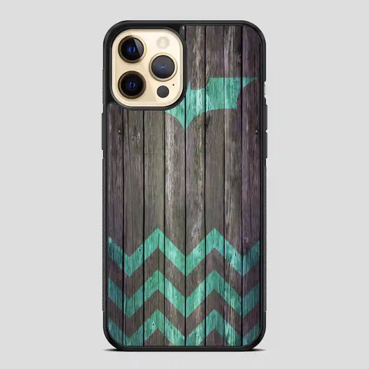 Bat And Chevron On Dark Wood iPhone 11 Pro Case