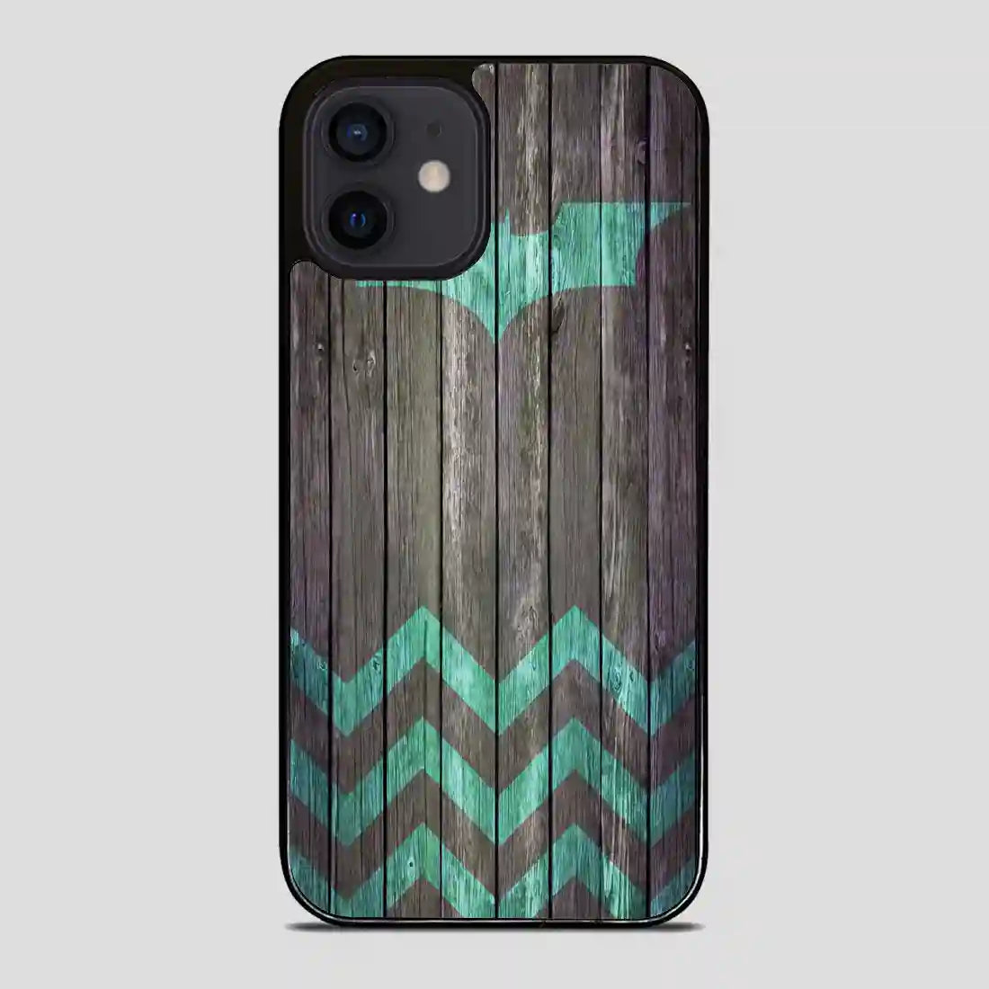 Bat And Chevron On Dark Wood iPhone 12 Mini Case