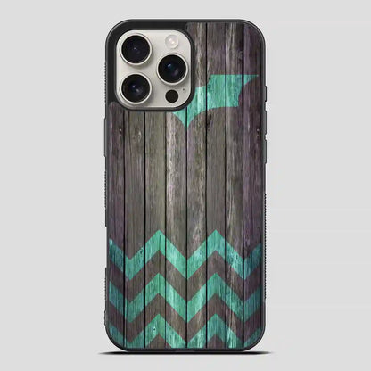 Bat And Chevron On Dark Wood iPhone 16 Pro Max Case