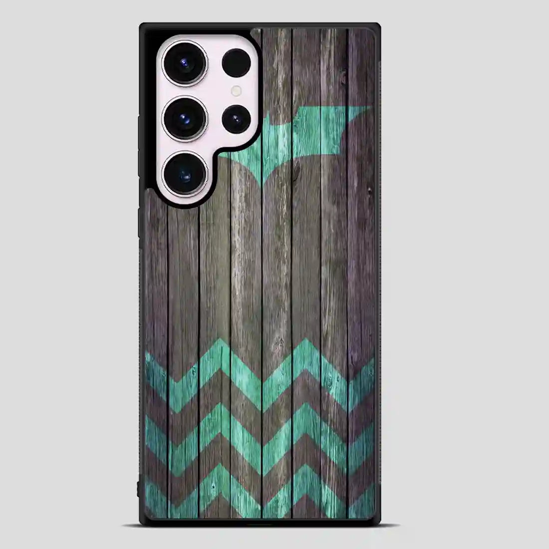 Bat And Chevron On Dark Wood Samsung Galaxy S23 Ultra Case