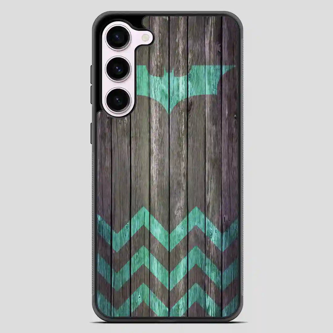 Bat And Chevron On Dark Wood Samsung Galaxy S23 Case