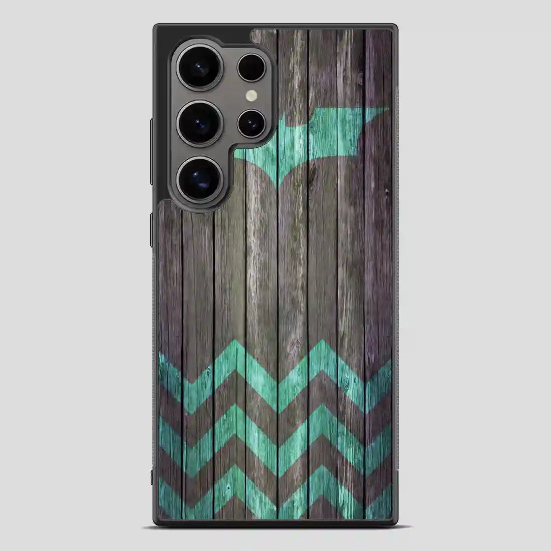 Bat And Chevron On Dark Wood Samsung Galaxy S24 Ultra Case