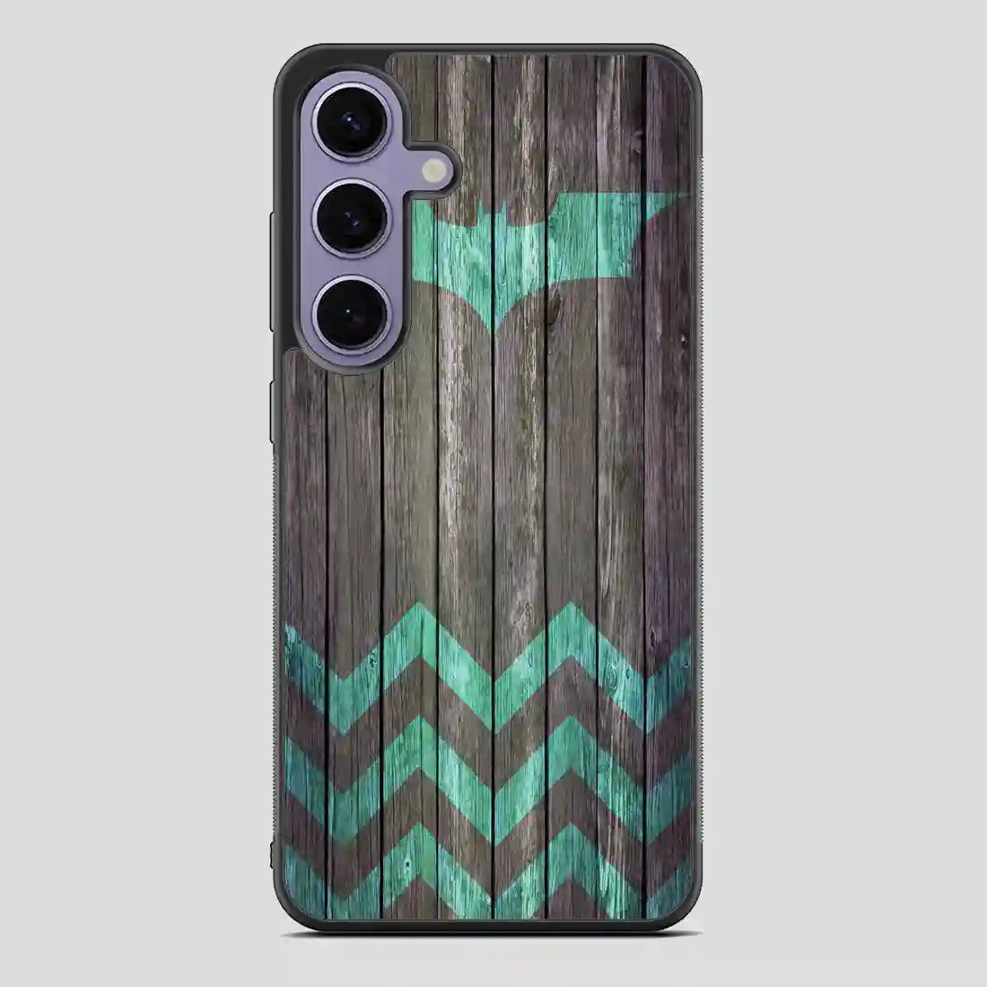 Bat And Chevron On Dark Wood Samsung Galaxy S24 Case