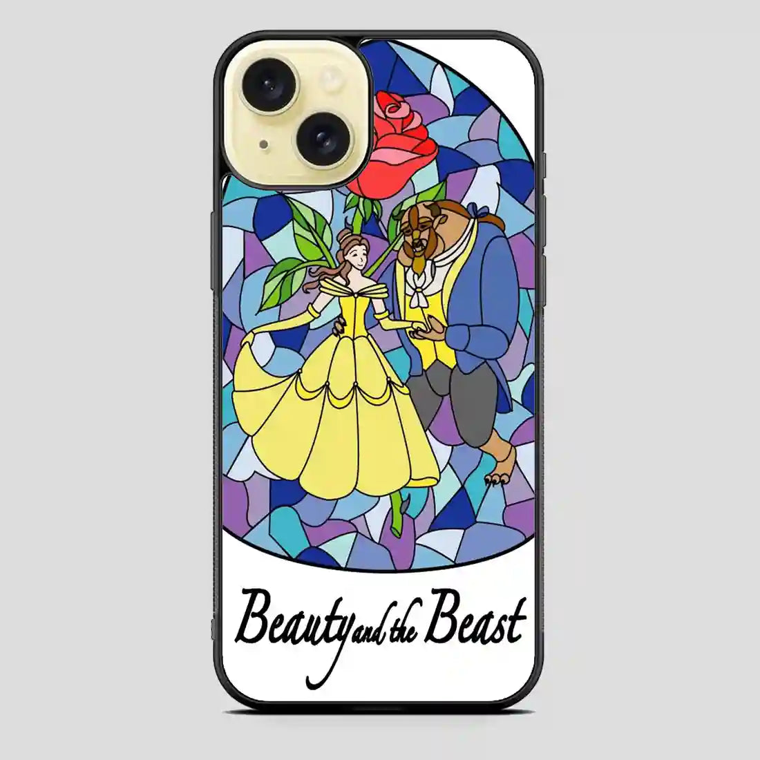 Beauty And The Beast Stayned Glass iPhone 15 Plus Case