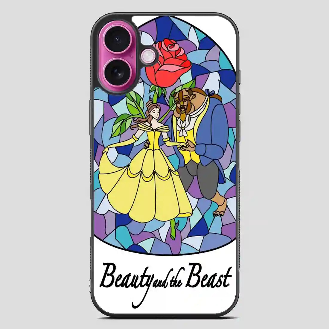 Beauty And The Beast Stayned Glass iPhone 16 Plus Case