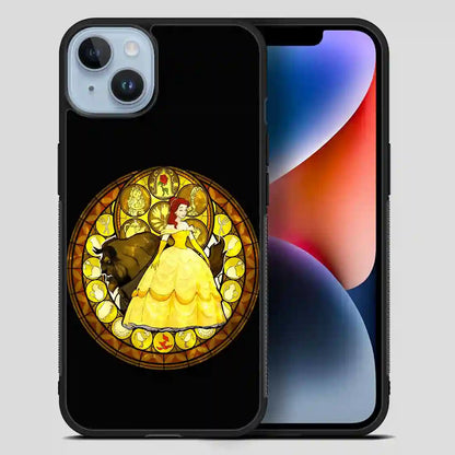 Belle Stained Glass Disney Princess iPhone 14 Plus Case