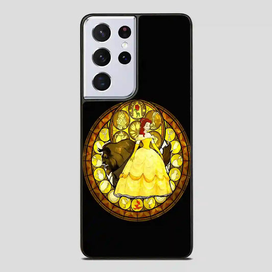 Belle Stained Glass Disney Princess Samsung Galaxy S21 Ultra Case