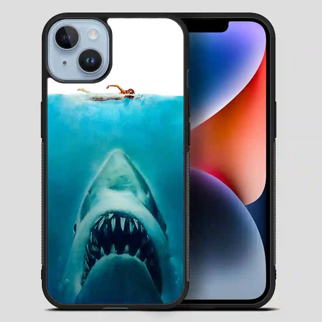 Big White Shark Swim In Sea iPhone 14 Plus Case