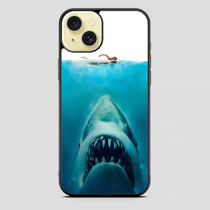 Big White Shark Swim In Sea iPhone 15 Plus Case