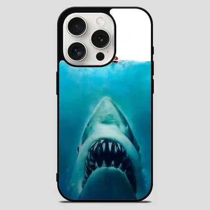 Big White Shark Swim In Sea iPhone 15 Pro Max Case