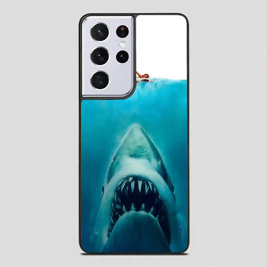 Big White Shark Swim In Sea Samsung Galaxy S21 Ultra Case