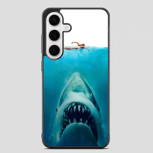 Big White Shark Swim In Sea Samsung Galaxy S24 Plus Case