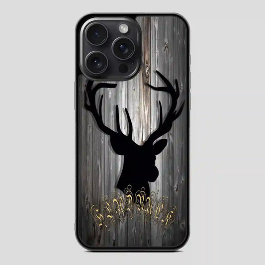 Black Head Buck iPhone 15 Pro Case