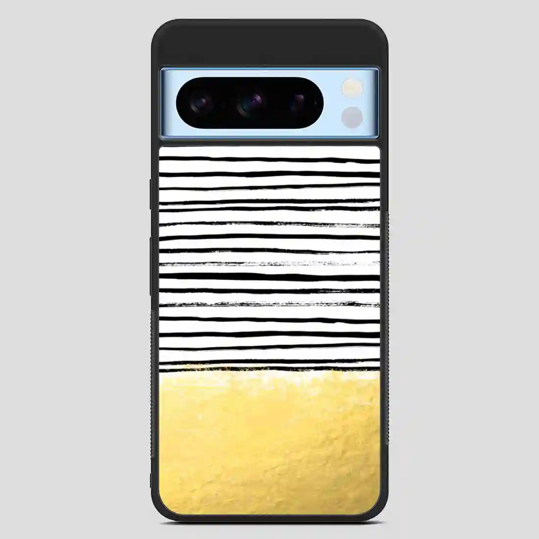 Blaire Brushed Gold Stripes Black And Gold Trend Google Pixel 8 Pro Case