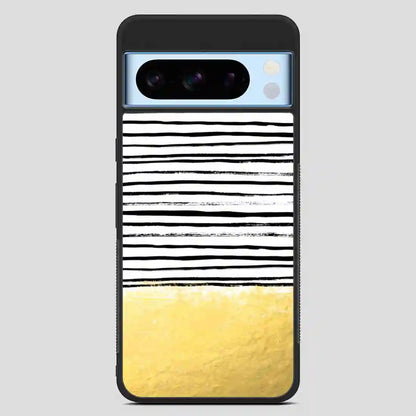 Blaire Brushed Gold Stripes Black And Gold Trend Google Pixel 8 Pro Case