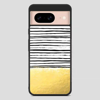 Blaire Brushed Gold Stripes Black And Gold Trend Google Pixel 8 Case