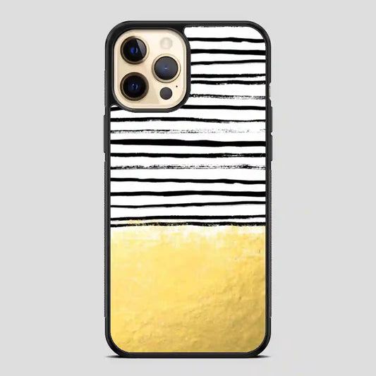 Blaire Brushed Gold Stripes Black And Gold Trend iPhone 11 Pro Case