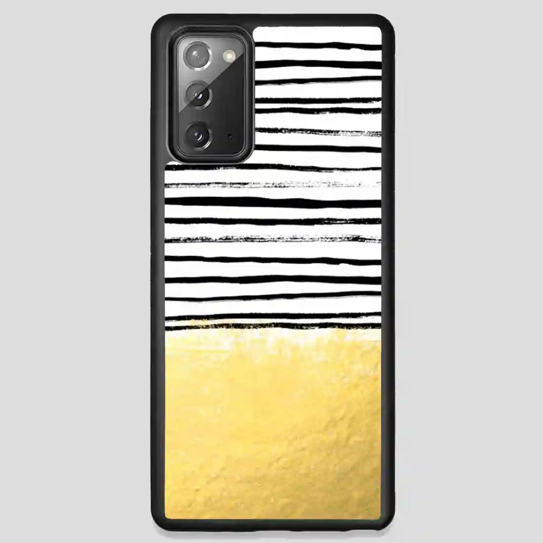 Blaire Brushed Gold Stripes Black And Gold Trend Samsung Galaxy Note 20 Case