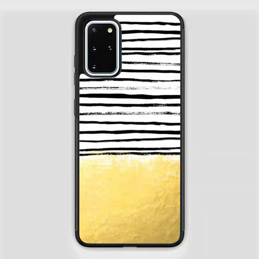 Blaire Brushed Gold Stripes Black And Gold Trend Samsung Galaxy S20 FE Case