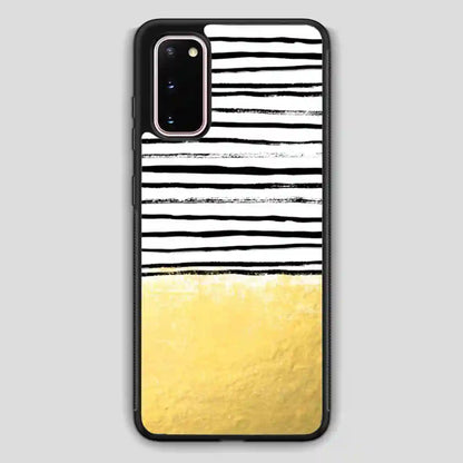 Blaire Brushed Gold Stripes Black And Gold Trend Samsung Galaxy S20 Case