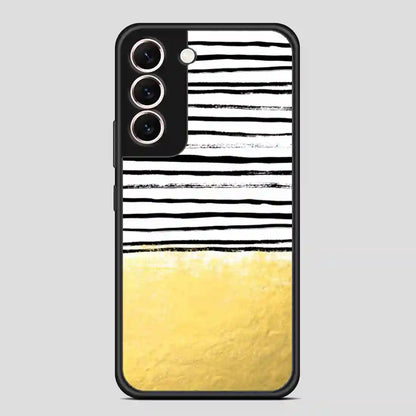 Blaire Brushed Gold Stripes Black And Gold Trend Samsung Galaxy S22 Case