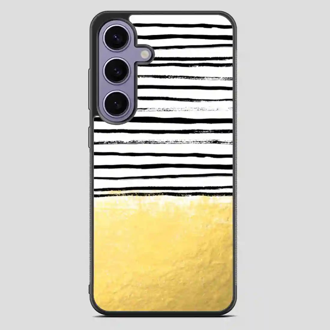 Blaire Brushed Gold Stripes Black And Gold Trend Samsung Galaxy S23 FE Case