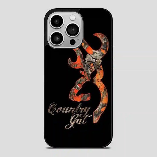 Browning Deer Camo Glitter iPhone 14 Pro Case