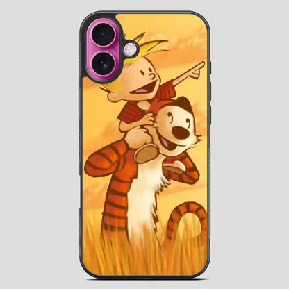 Calvin And Hobbes Friends Funny iPhone 16 Plus Case