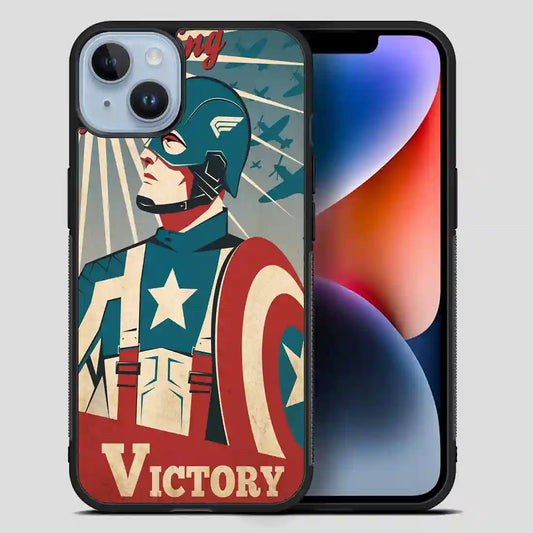 Captain America Retro Poster iPhone 14 Plus Case