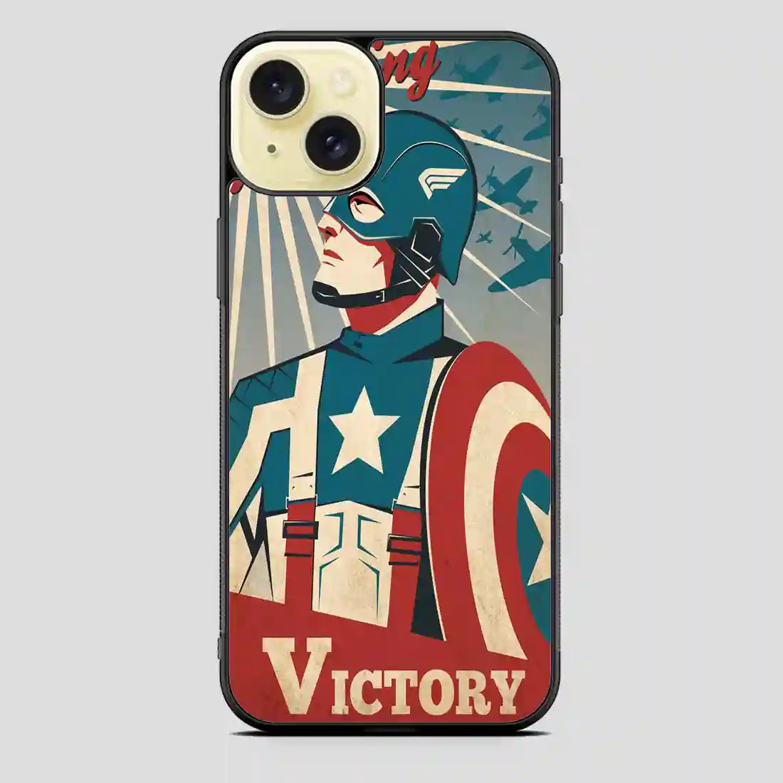 Captain America Retro Poster iPhone 15 Plus Case