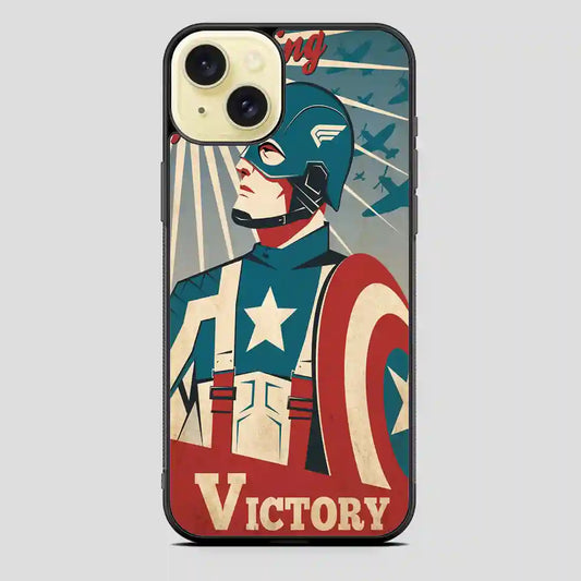 Captain America Retro Poster iPhone 15 Plus Case