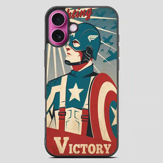 Captain America Retro Poster iPhone 16 Plus Case