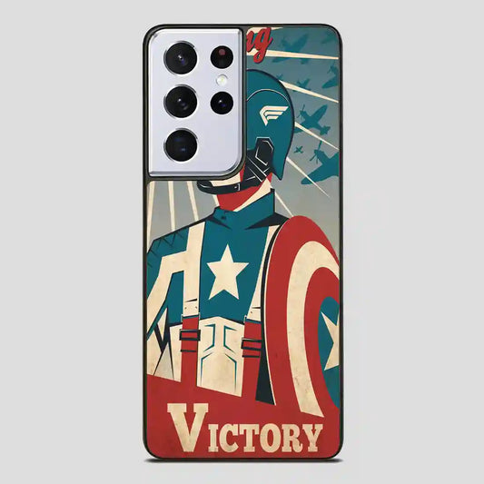 Captain America Retro Poster Samsung Galaxy S21 Ultra Case