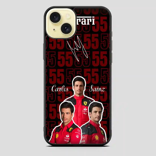 Carlos Sainz Ferrari iPhone 15 Plus Case