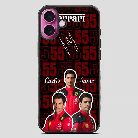 Carlos Sainz Ferrari iPhone 16 Plus Case