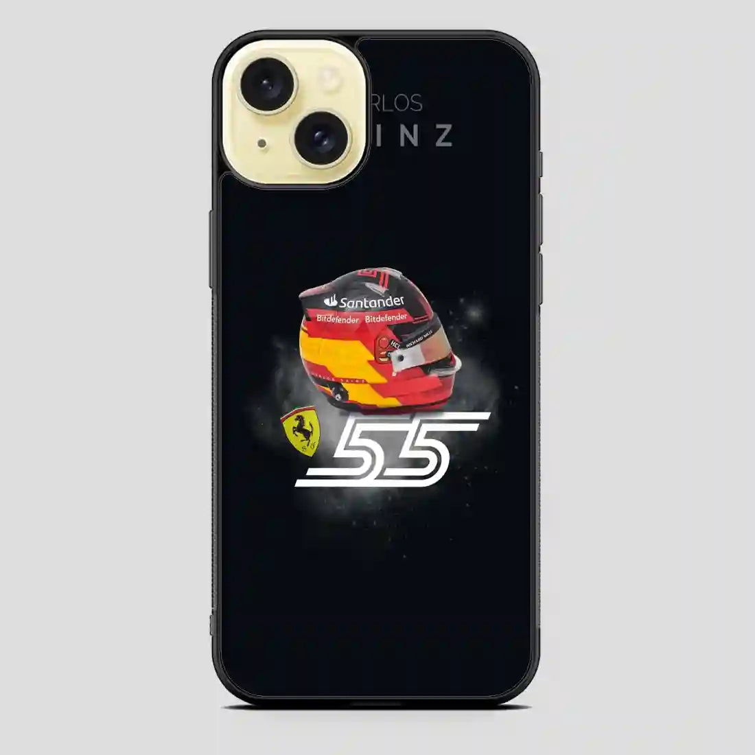 Carlos Sainz Sr Helmet iPhone 15 Plus Case