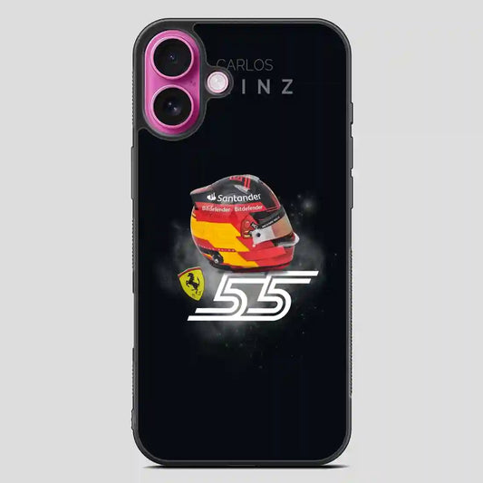 Carlos Sainz Sr Helmet iPhone 16 Plus Case