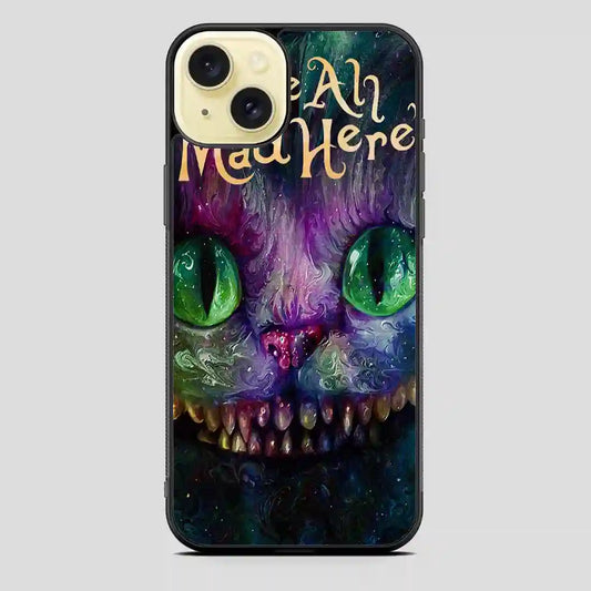 Cat Alice In Wonderland Colorful iPhone 15 Plus Case