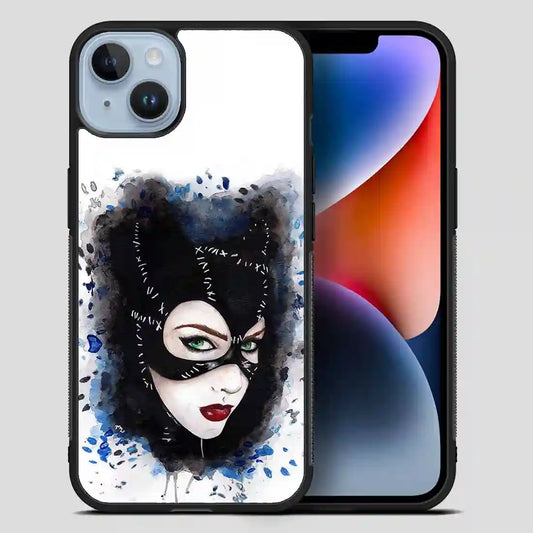 Catwoman Art Print Watercolor iPhone 14 Plus Case